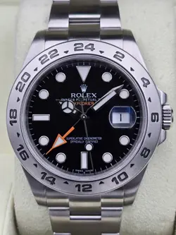 ROLEX EXPLORER II 42MM 216570 BLACK DIAL STEEL 2012 BOX & PAPERS JUST SERVICED