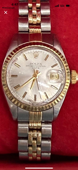 ROLEX DATEJUST TWO TONE LADIES WATCH PREOWNED AUTHENTIC