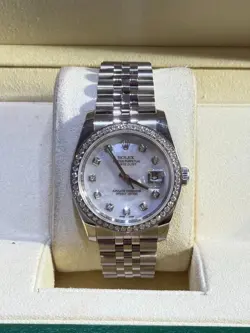 ROLEX 36MM DATEJUST STAINLESS STEEL JUBILEE DIAMOND BEZEL & DIAL WATCH GIFT