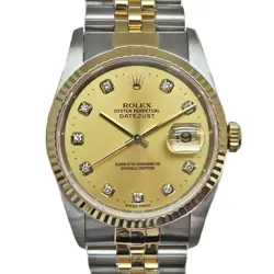 ROLEX 16233G DATEJUST GOLD 10P DIAMOND #KN289