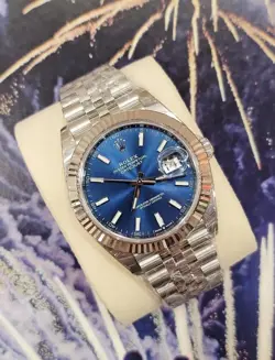 ROLEX DATEJUST 41 BLUE DIAL INDEX STEEL 126300 126758903