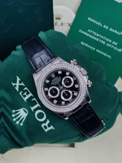 ROLEX DAYTONA COSMOGRAPH WHITE GOLD FACTORY DIAMOND DIAL & DIAMOND BEZEL 116589