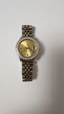 ROLEX 18K GOLD & STAINLESS STEEL DATEJUST BRACELET WATCH WITH DIAMOND BEZEL 6827