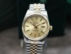 1987 ROLEX DATEJUST 36 TWO-TONE 18K  16233 CHAMPAGNE DIAL