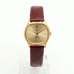 ROLEX CELLINI 25 SMALL WOMEN'S GOLD LEATHER WATCH 3801 VINTAGE MANUAL 1970