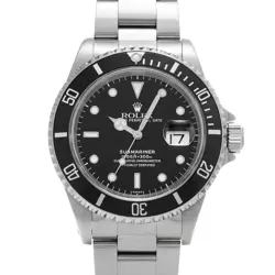 USED ROLEX SUBMARINER DATE 16610 BLACK CASE SIZE 40×40MM MEN'S WATCH #529226
