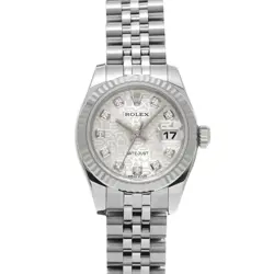 USED ROLEX DATEJUST 179174G SILVER CASE SIZE 26×26MM LADIES WATCH #51826