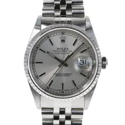 USED ROLEX DATEJUST 16220 SILVER CASE SIZE 36MM MEN'S WATCH #511026