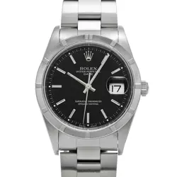 USED ROLEX OYSTER PERPETUAL DATE 15210 BLACK MEN'S WATCH #511926