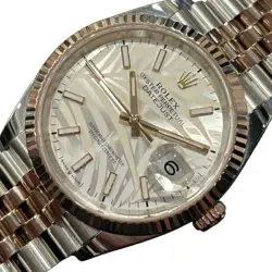 USED ROLEX DATEJUST 36 PALM MOTIF 126231 SILVER MEN'S WATCH #51726