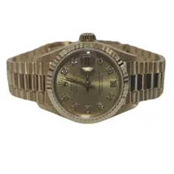 ROLEX 18K GOLD CASE DATEJUST 26MM DIAMOND WOMEN WATCH 69178 119859727