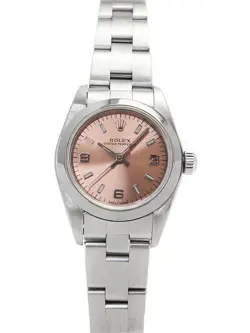 USED ROLEX OYSTER PERPETUAL 76080 PINK CASE SIZE 24MM LADIES WATCH #54726