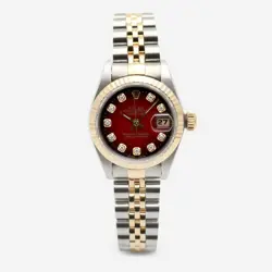 ROLEX COMBI 26 WOMEN'S WATCH BURGUNDY AFTER-SETTING DIAMOND 1997 69173 125701248