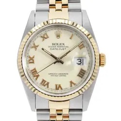 ROLEX DATEJUST FOR SALE OVERSEAS 16233 CREAM ROME L NUMBER SECOND HAND MENS