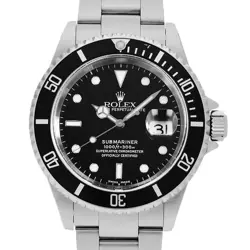 ROLEX OVERSEAS LISTING SUBMARINER DATE 16610 BLACK Y NUMBER SECOND HAND MENS