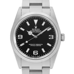 ROLEX OVERSEAS EXHIBIT EXPLORER I 114270 BLACK F NUMBER SECOND HAND MENS