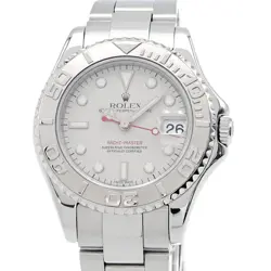 ROLEX BOYS YACHTMASTER ROLESIUM 168622 PT/SS SILVER DIAL AUTOMATIC WATCH USED