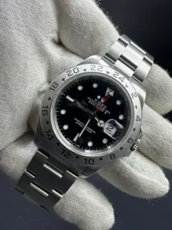 1998 ROLEX EXPLORER II 16570 STEEL BLACK DIAL AUTOMATIC DATE WATCH 40MM