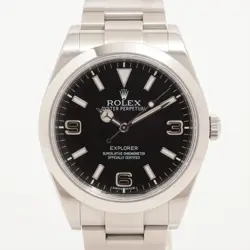 ROLEX EXPLORER I 214270 SS SS AT BLACK DIAL 2 EXTRA LINKS