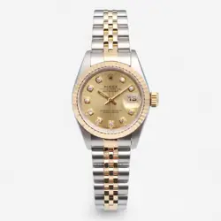 ROLEX DATEJUST 69173 COMBINATION 26 LADY WATCH AFTER SETTING TEN POINT DIAMOND
