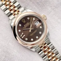 ROLEX DATEJUST 28MM 279161 STAR IX FACTORY DIAMOND DIAL CHOCOLATE ROSE GOLD