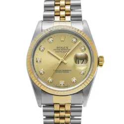 ROLEX 5/27  DATEJUST 16233G NO. 1994 MANUFACTURED AROUND CHAMPAGNE/DIAMOND WATCH