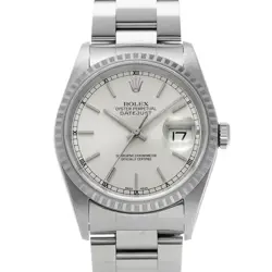 ROLEX 5/27  DATEJUST 16220 SILVER WATCH WRISTWATCH R45_0526