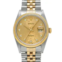 ROLEX 5/27  DATEJUST 16233G NUMBER 1997 MANUFACTURED CHAMPAGNE COMPUTER/DIAMOND