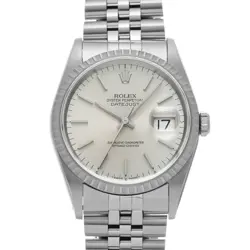 ROLEX 5/27  DATEJUST 16220 X NUMBER 1991 MANUFACTURED AROUND SILVER WATCH R45_05