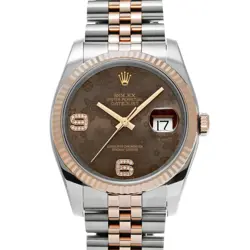 ROLEX 5/27  DATEJUST 36 116231 RANDOM CEREAL CHOCOLATE FLOWER/DIAMOND WATCH WRIS