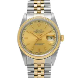 ROLEX 5/27  DATEJUST 16233 X NUMBER MANUFACTURED AROUND 1991 CHAMPAGNE WATCH WRI