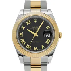ROLEX 5/27  DATEJUST II 116333 RANDOM SERIAL BLACK WATCH R45_0526