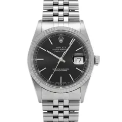ROLEX 5/27  DATEJUST 16234 P NO. 2000 MADE BLACK WATCH R45_0526
