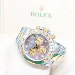 ROLEX 40MM 18K HALF YELLOW GOLD MOP TAHITIAN DIAMONDS DAYTONA REF: 116523 (2015)