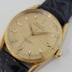 ROLEX OYSTER PERPETUAL 6550 33MM 18K SOLID GOLD MENS 1960S AUTOMATIC RJC203