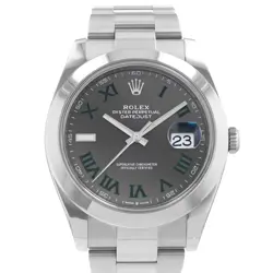 2022 ROLEX DATEJUST 41, 126300, STEEL, 'WIMBLEDON' SLATE ROMAN, OYSTER BRACEL...