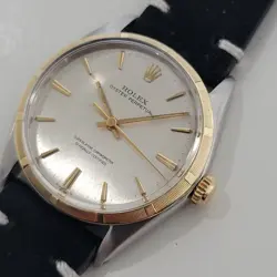 ROLEX OYSTER PERPETUAL 1003 34MM 14K GOLD SS MENS 1960S AUTOMATIC VINTAGE NA129B