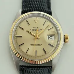 ROLEX OYSTER DATEJUST REF 1601 36MM 18K SS MENS 1970S AUTOMATIC VINTAGE RA170B