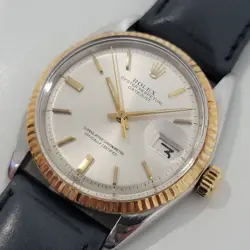 ROLEX OYSTER DATEJUST 1601 36MM 18K GOLD SS MENS 1970S AUTOMATIC VINTAGE RJC189B