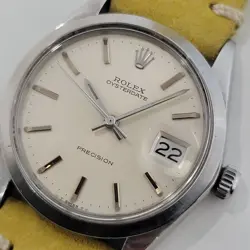 ROLEX OYSTERDATE PRECISION 6694 W ORIG BOX PAPER MENS 34MM 1960S MANUAL RA261Y