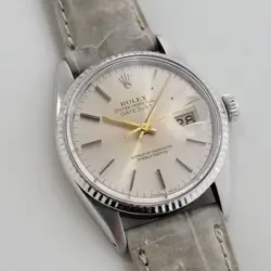ROLEX DATEJUST 16014 36MM 18K WHITE GOLD SS MENS AUTOMATIC 1970S SWISS RA332G