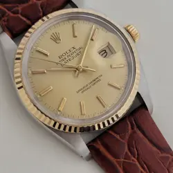 ROLEX OYSTER DATEJUST REF 16013 1980S MENS 36MM 18K SS DATE AUTOMATIC RA397