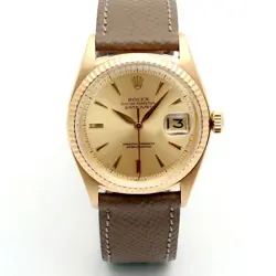 ROLEX 36MM VINTAGE ALPHA HANDS 18K GOLD WATCH 1601 80161162