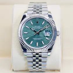 ROLEX DATEJUST 41MM 126334 STAINLESS STEEL JUBILEE FLUTED MOTIF GREEN DIAL BOX