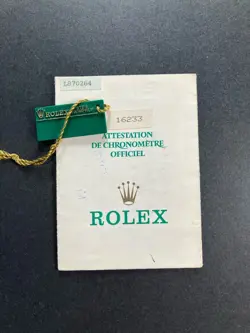 ROLEX GARANTIE L SERIAL NUMBER 1989-1990 16233 DATEJUST PAPER DIAL 430