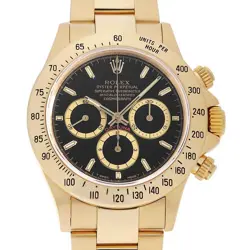 ROLEX COSMOGRAPH DAYTONA 16528 BLACK REVERSE 6 DIAL ALL TRITIUM SINGLE BUCKL...