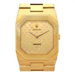 ROLEX 4355 CELLINI DIAMOND DIAL MANUAL YELLOW GOLD MENS [ANTIQUE VINTAGE]