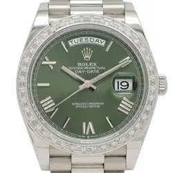 ROLEX Day-Date 40 228396TBR Olive Green 18.5cm PT Men's Watch Working C005959