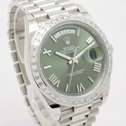 ROLEX Day-Date 40 228396TBR Olive Green 18.5cm PT Men's Watch Working C005959