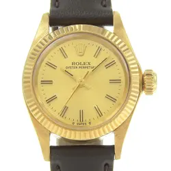 ROLEX 6719 CAL.2030 OYSTER PERPETUAL WATCHES CHAMPAGNE GOLDDIAL K18 GOLD/E...